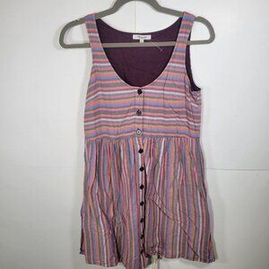 Madewell Cotton Multicolor Striped Sleeveless Button-Front Sundress Size XXS